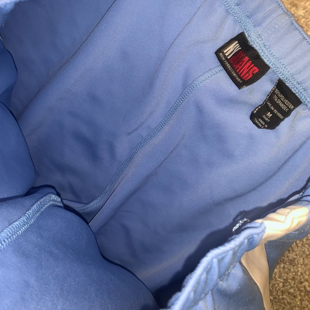 NY Jeans Light Blue & White Polyester Pants sz M - Picture 7 of 8